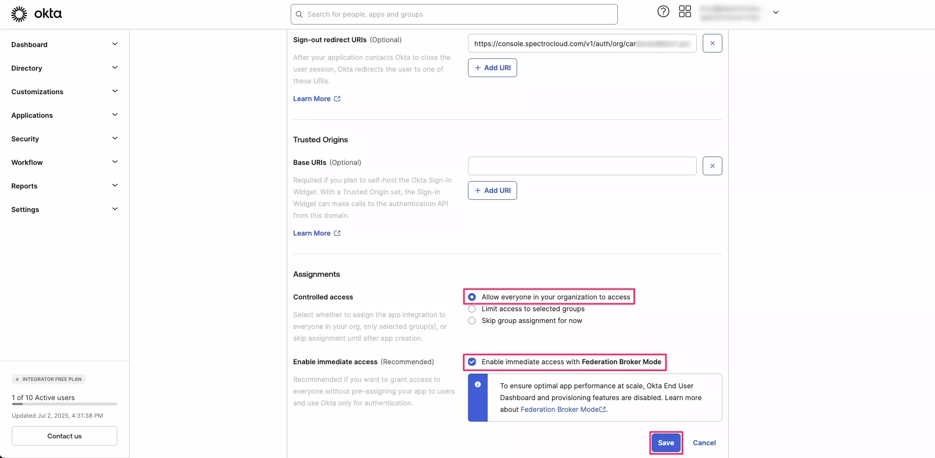 Configure the Assignments